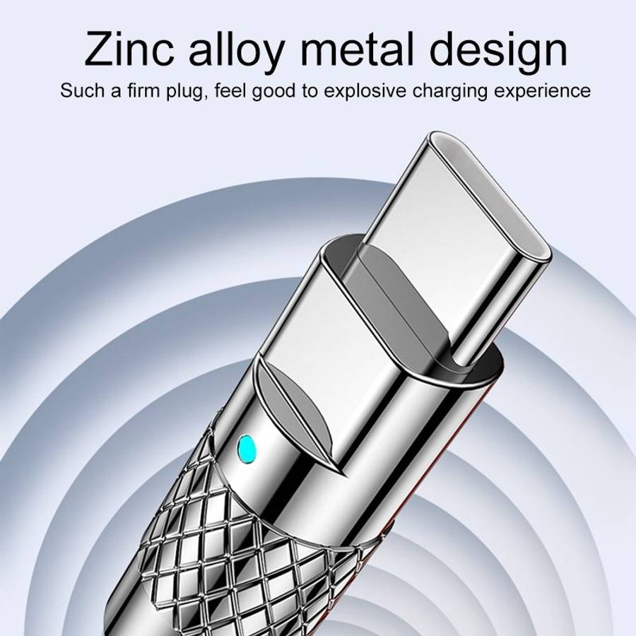 Mech Series 6A 120W USB to USB-C / Type-C Metal Plug Silicone Fast Charging Data Cable ... (Blue)