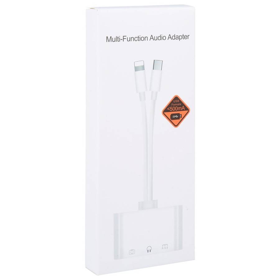 NK-109Pro USB-C/Type-C+8 Pin to USB+3.5mm+USB-C/Type-C Multifunctional Audio Adapter