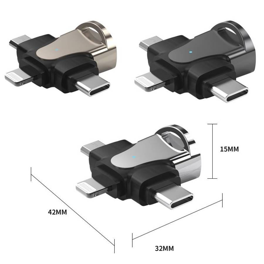 3 In 1 OTG Adapter (Gold)