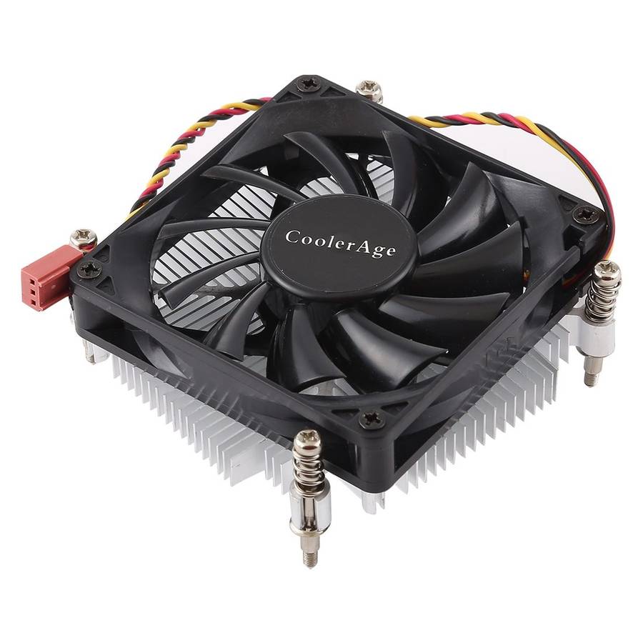 CoolAge 1155-1U DC 12V 2000PRM 30.5cfm Aluminum Heatsink Hydraulic Bearing Cooling Fan CPU Cooling
