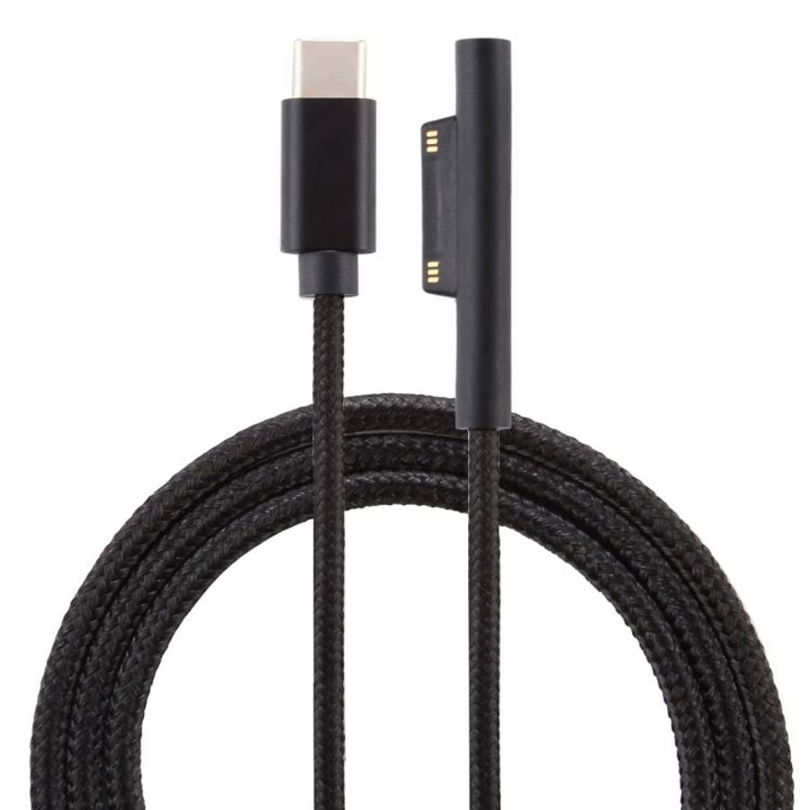 USB-C / Type-C to 6 Pin Nylon Male Power Cable for Microsoft Surface Pro 3 / 4 / 5 / 6 Laptop Adap