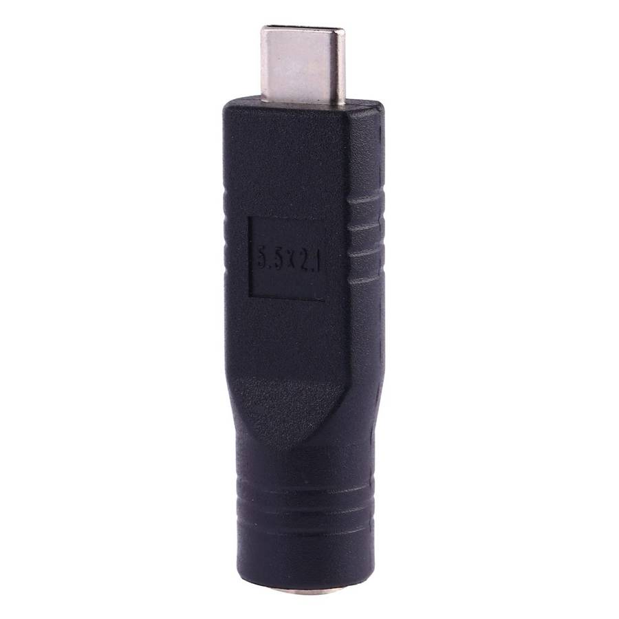 5.5 x 2.1mm Female to USB-C / Type-C Male Plug Adapter Connector
