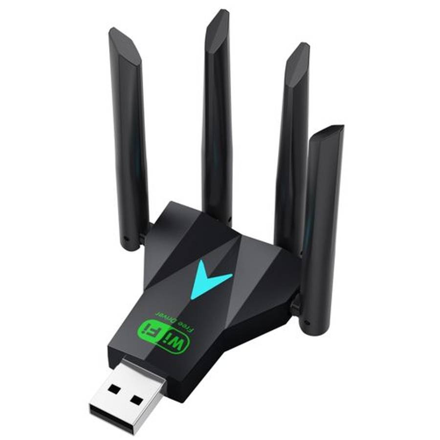 1300Mbps 5G Wireless Network Card Gigabit Dual Band Driver-free USB WiFi Receiver