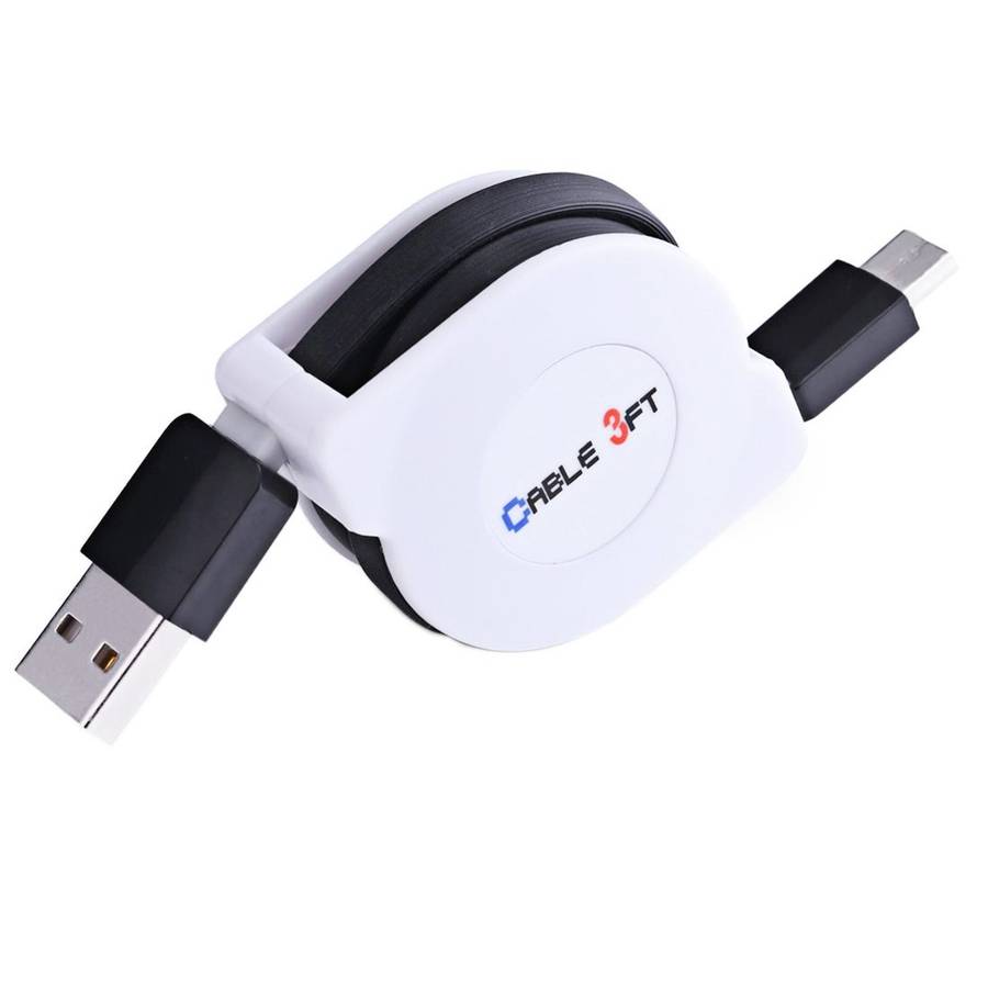 1m 2A 110 Copper Core Wires Retractable USB-C / Type-C to USB Data Sync Charging Cable(Black)