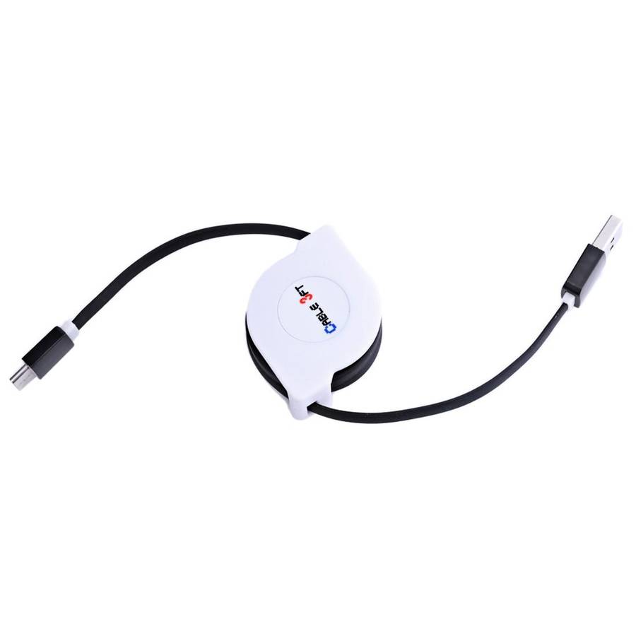 1m 2A 110 Copper Core Wires Retractable USB-C / Type-C to USB Data Sync Charging Cable(Black)