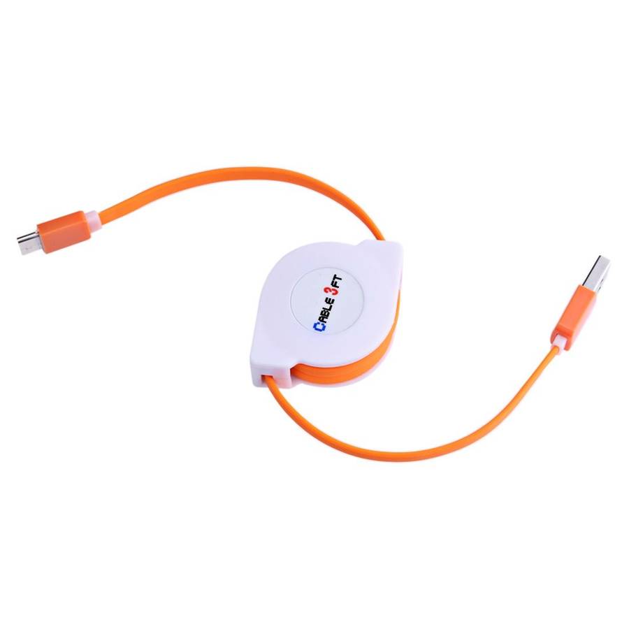 1m 2A 110 Copper Core Wires Retractable USB-C / Type-C to USB Data Sync Charging Cable(Orange)