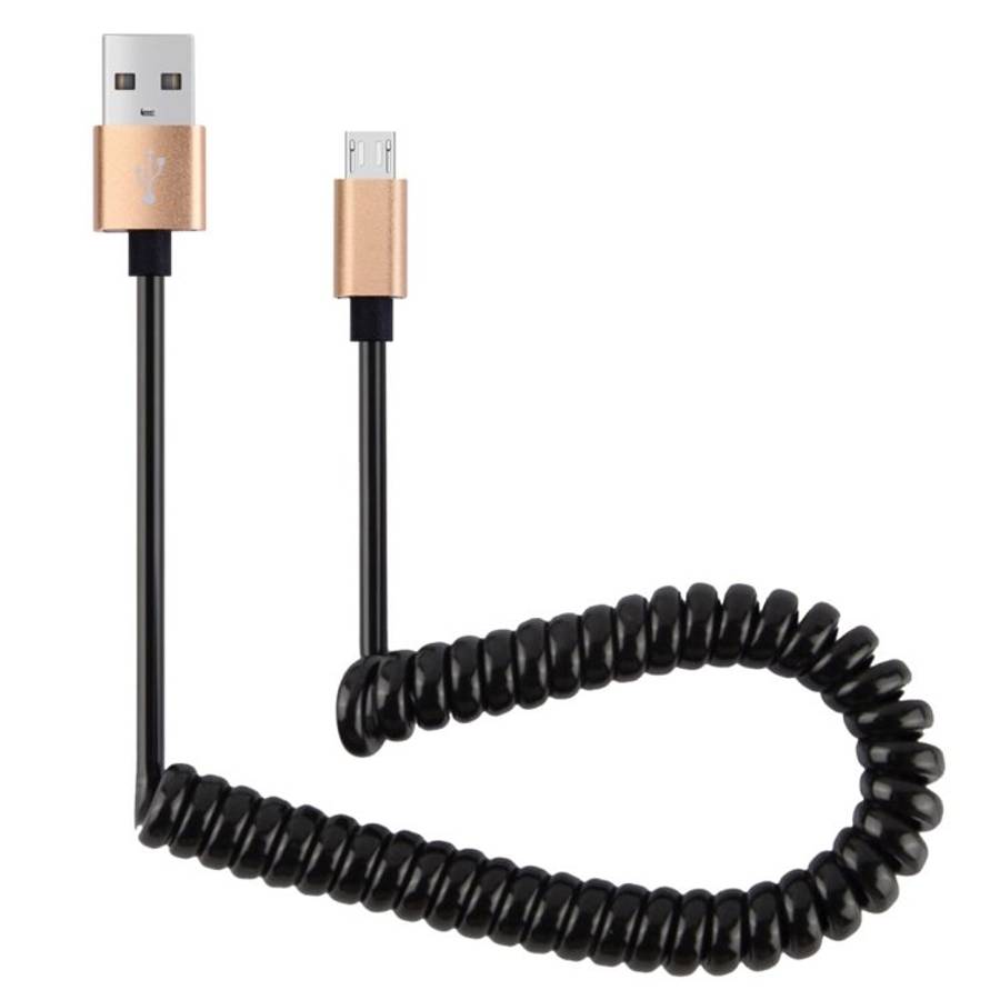 30cm to 100cm High Speed Spring Style Micro USB to USB 2.0 Flexible Elastic Spring Coiled Cable US