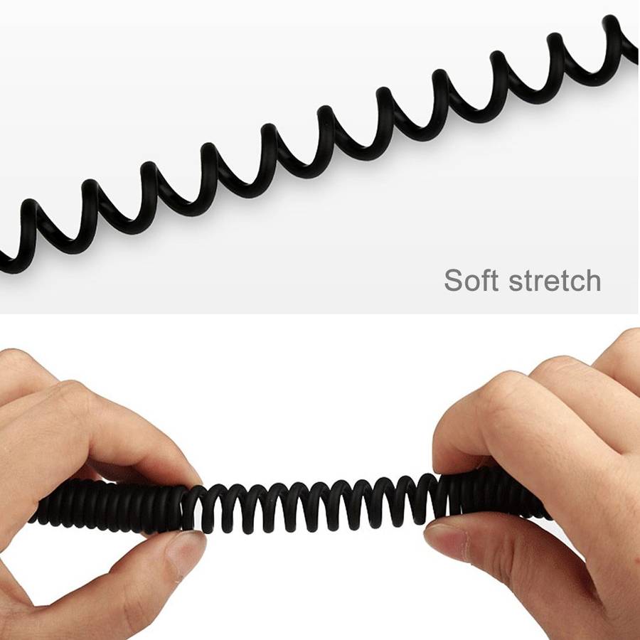 30cm to 100cm High Speed Spring Style Micro USB to USB 2.0 Flexible Elastic Spring Coiled Cable US