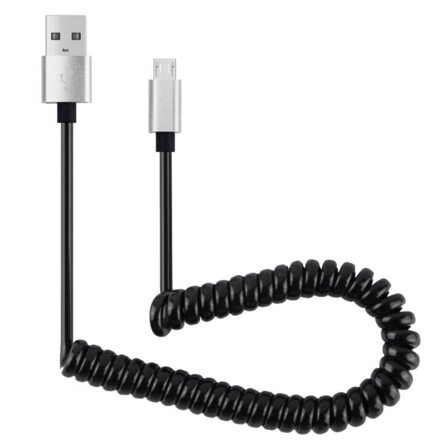 30cm to 100cm High Speed Spring Style Micro USB to USB 2.0 Flexible Elastic Spring Coiled Cable US