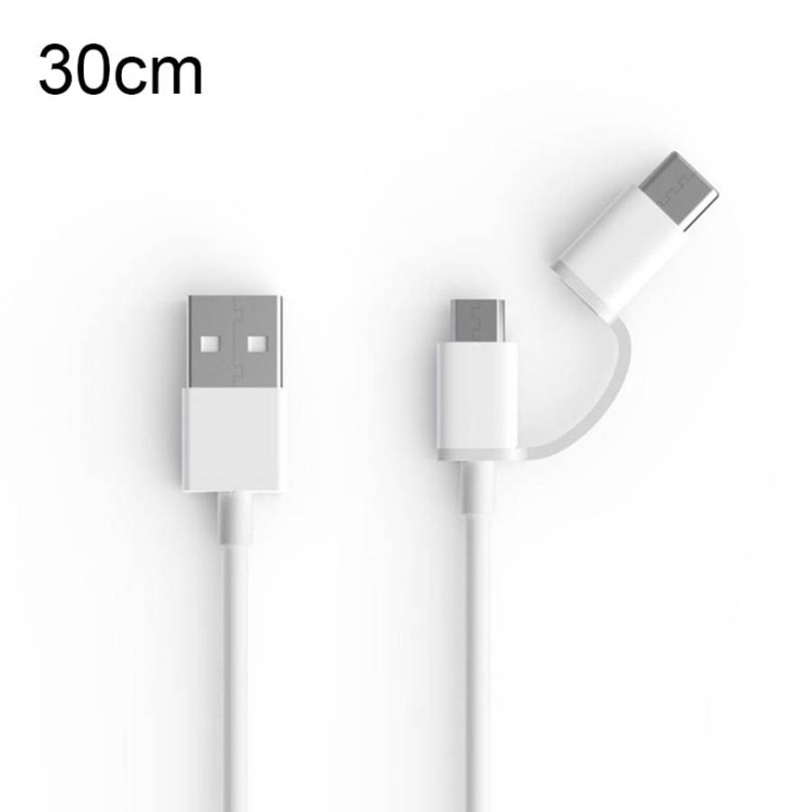 2.4A QC3.0 USB to Micro USB + USB-C / Type-C Fast Charging + Data Transmission TPE Data Cable, Cab