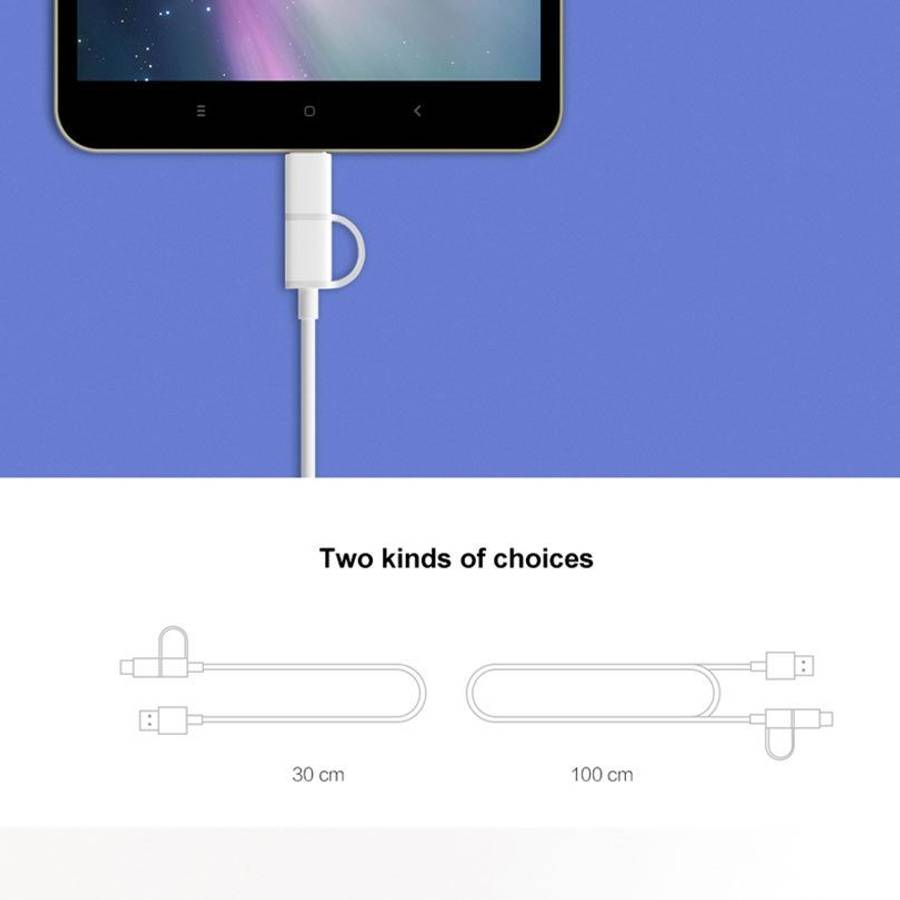 2.4A QC3.0 USB to Micro USB + USB-C / Type-C Fast Charging + Data Transmission TPE Data Cable, Cab