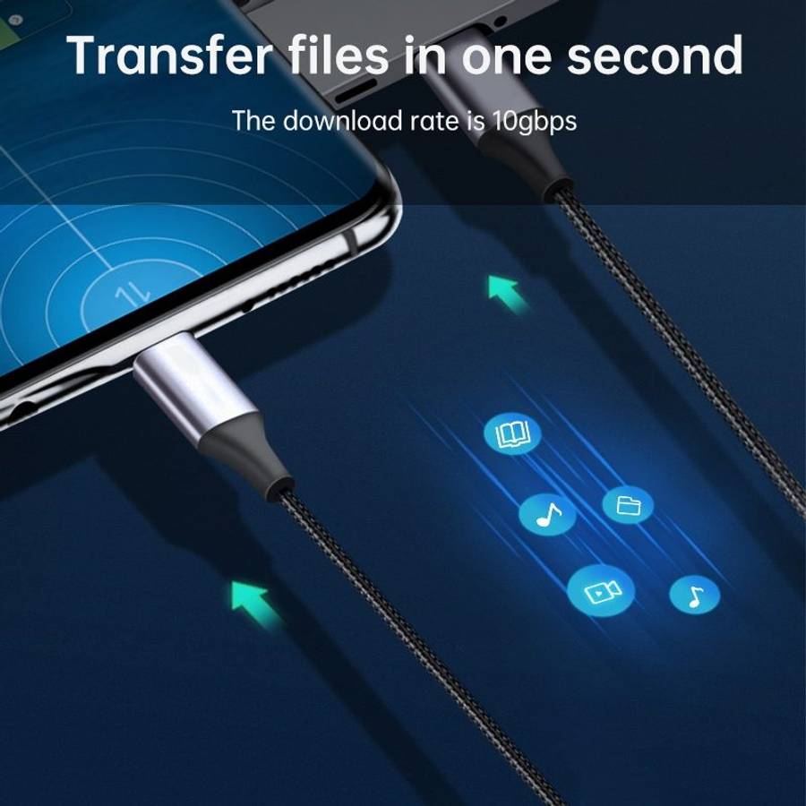 USB-C / Type-C Male to USB-C / Type-C Male Transmission Data Charging Cable, Cable Length: 1m