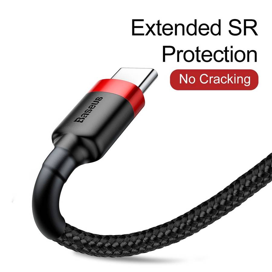 Baseus 1m 3A Max USB to USB-C / Type-C Data Sync Charge Cable(Black)