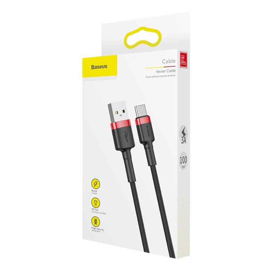 Baseus 1m 3A Max USB to USB-C / Type-C Data Sync Charge Cable(Black)