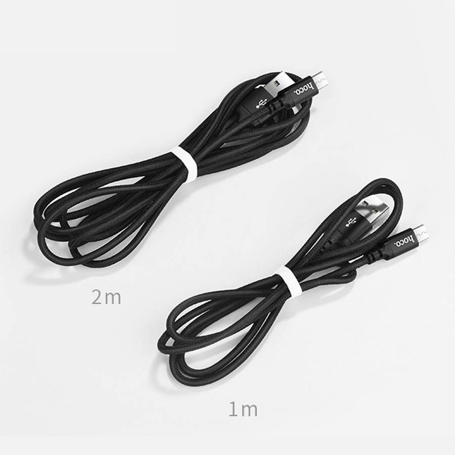 hoco X14 1m Nylon Braided Aluminium Alloy Micro USB to USB Data Sync Charging Cable(Black)