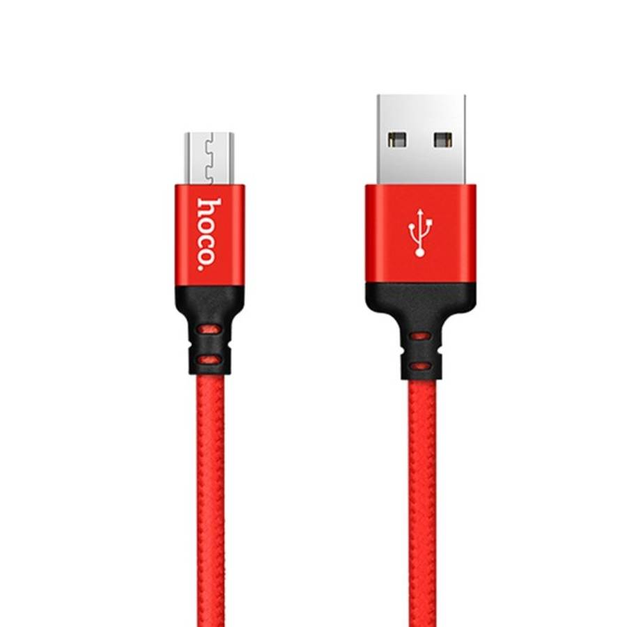 hoco X14 1m Nylon Braided Aluminium Alloy Micro USB to USB Data Sync Charging Cable(Red)