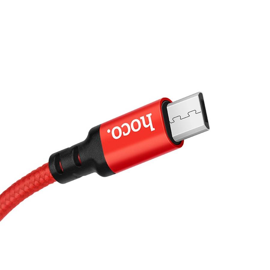 hoco X14 1m Nylon Braided Aluminium Alloy Micro USB to USB Data Sync Charging Cable(Red)