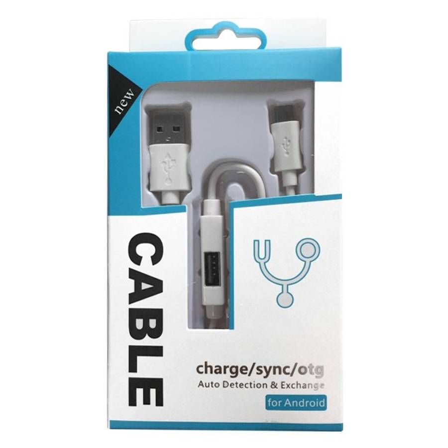 OTG-Y-02 USB 2.0 Male to Micro USB Male + USB Female OTG Charging Data Cable for Andro ... (White)