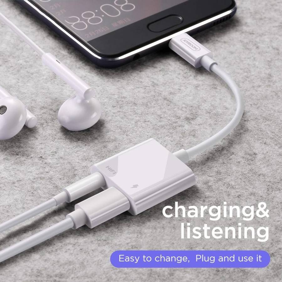 JOYROOM SH-C1 Type-C / USB-C to 3.5mm Digital Audio Converter Adapter (White)