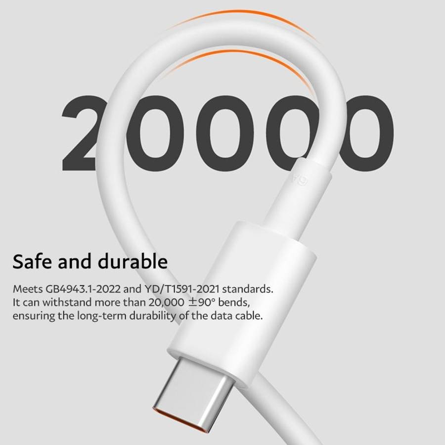 Original Xiaomi 6A USB-C / Type-C to USB-C / Type-C Fast Charging Data Cable, Length: 1m