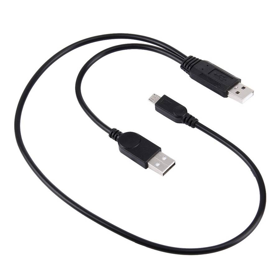 50cm 2 in 1 USB 2.0 to Micro USB + USB Data / Charging Cable