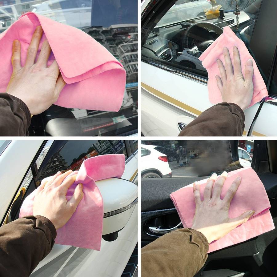 KANEED Synthetic Chamois Drying Towel Super Absorbent PVA Shammy Cloth for Fast Drying ... (Pink)