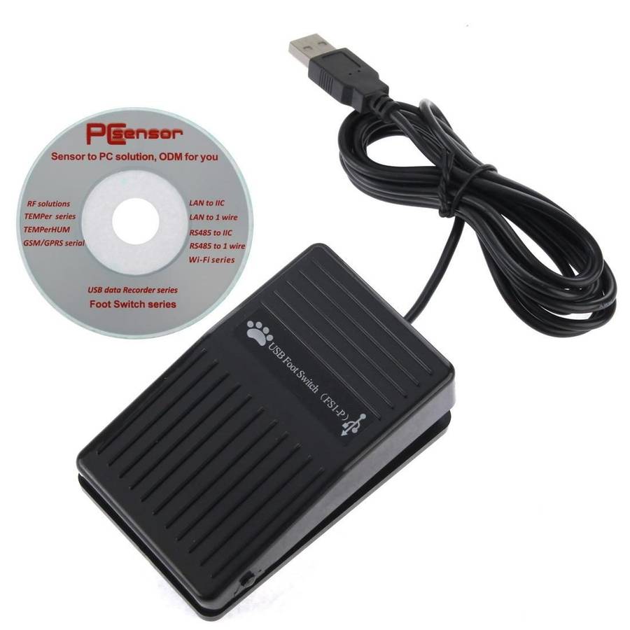 USB Foot Pedal Control Switch Game Pad Keyboard Adapter for Computer(Black)