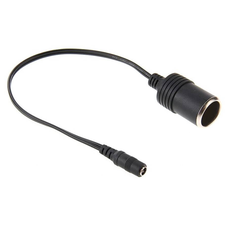 5.5 x 2.1mm Female Cigarette Lighter Socket Plug Connector Charger Cable Adapter, Length: 30cm
