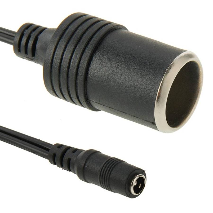 5.5 x 2.1mm Female Cigarette Lighter Socket Plug Connector Charger Cable Adapter, Length: 30cm