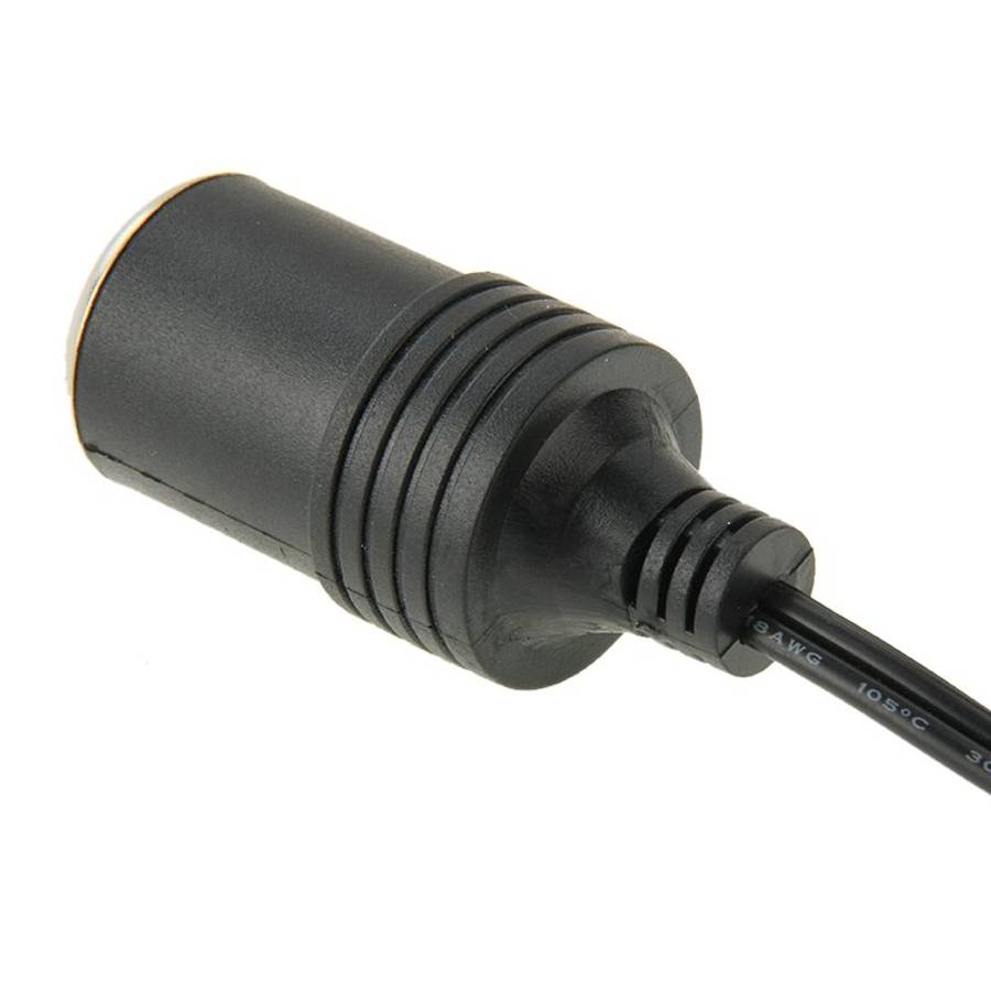 5.5 x 2.1mm Female Cigarette Lighter Socket Plug Connector Charger Cable Adapter, Length: 30cm