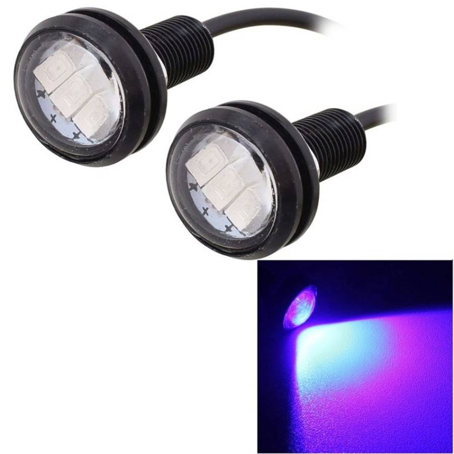 2 PCS 22.5mm 1.5W 150LM Blue Light 3 LED SMD 5630 Spotlight Eagle Eye Light Daytime Running Light