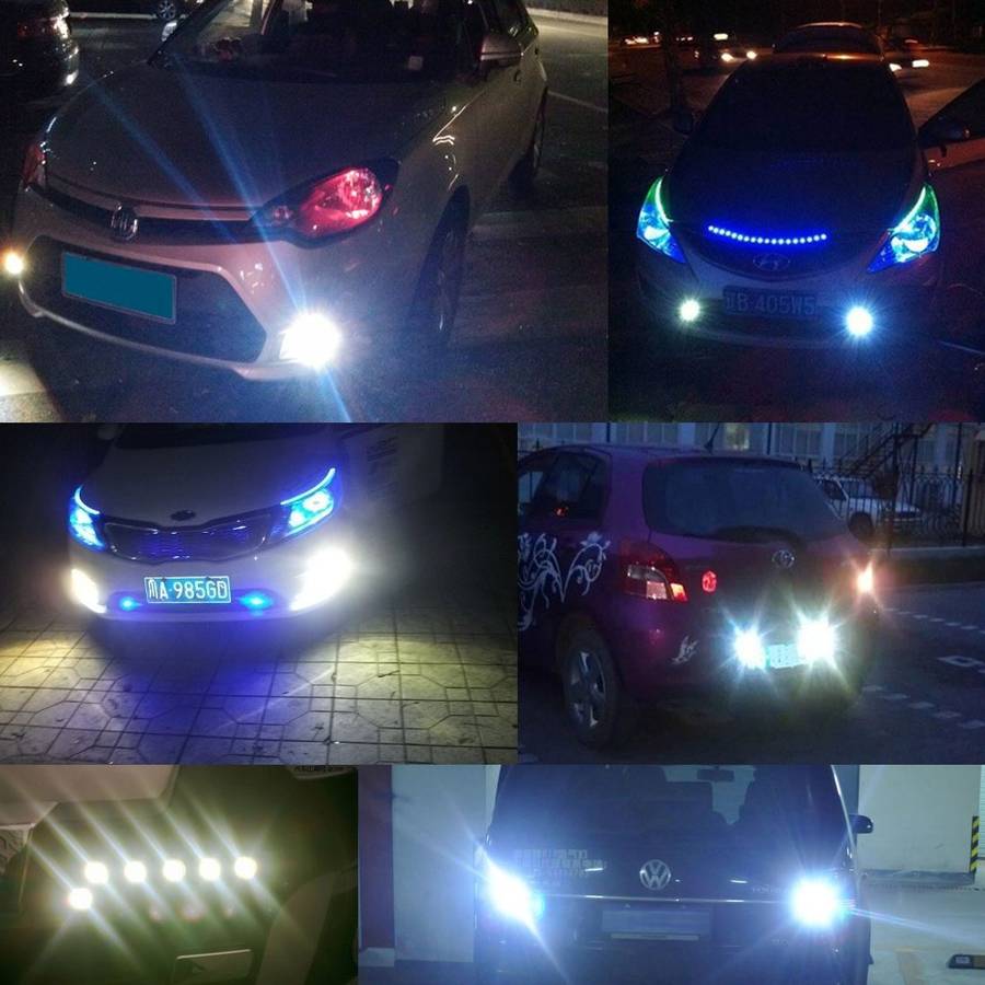 2 PCS 2x 3W 120LM Waterproof Eagle Eye light White LED Light for Vehicles, Cable Length: 60cm(Red)