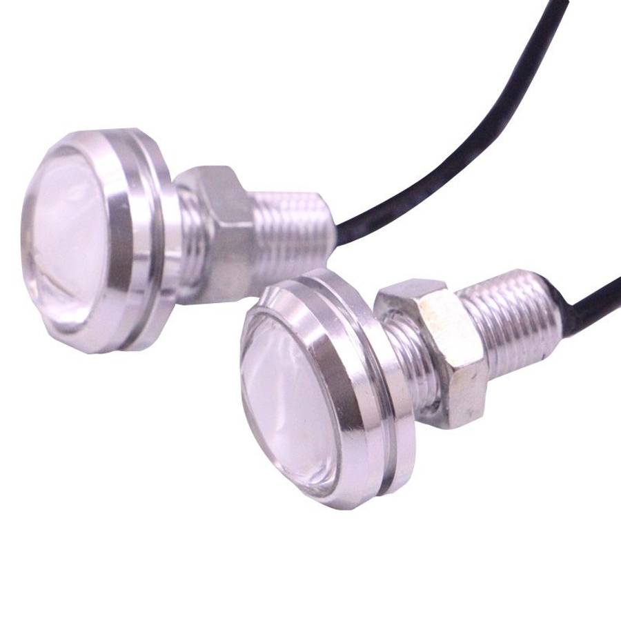 2 PCS 2x 3W 120LM Waterproof Eagle Eye Light White LED Light for Vehicles, Cable Leng ... (Silver)