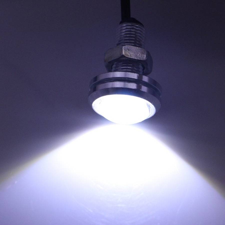 2 PCS 2x 3W 120LM Waterproof Eagle Eye Light White LED Light for Vehicles, Cable Leng ... (Silver)