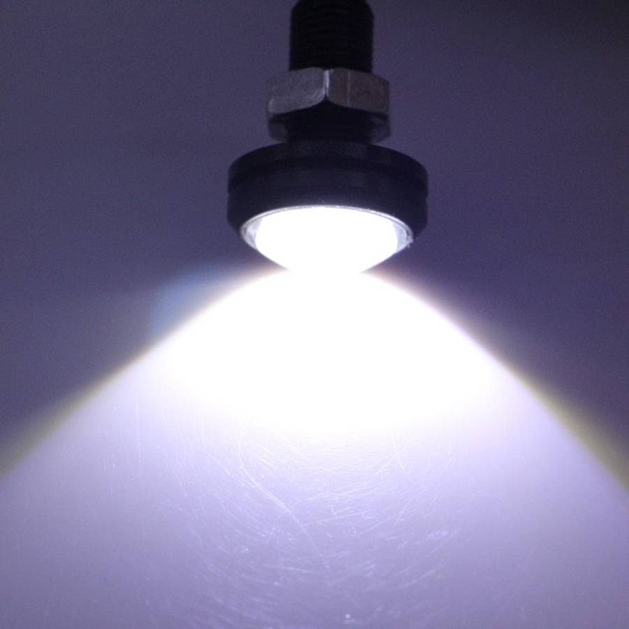 2 PCS 2x 3W 120LM Waterproof Eagle Eye light White LED Light for Vehicles, Cable Lengt ... (Black)