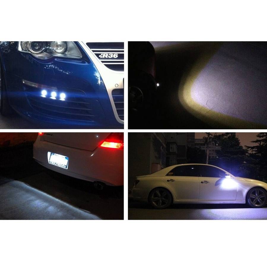 2 PCS 2x 3W 120LM Waterproof Eagle Eye light White LED Light for Vehicles, Cable Lengt ... (Black)
