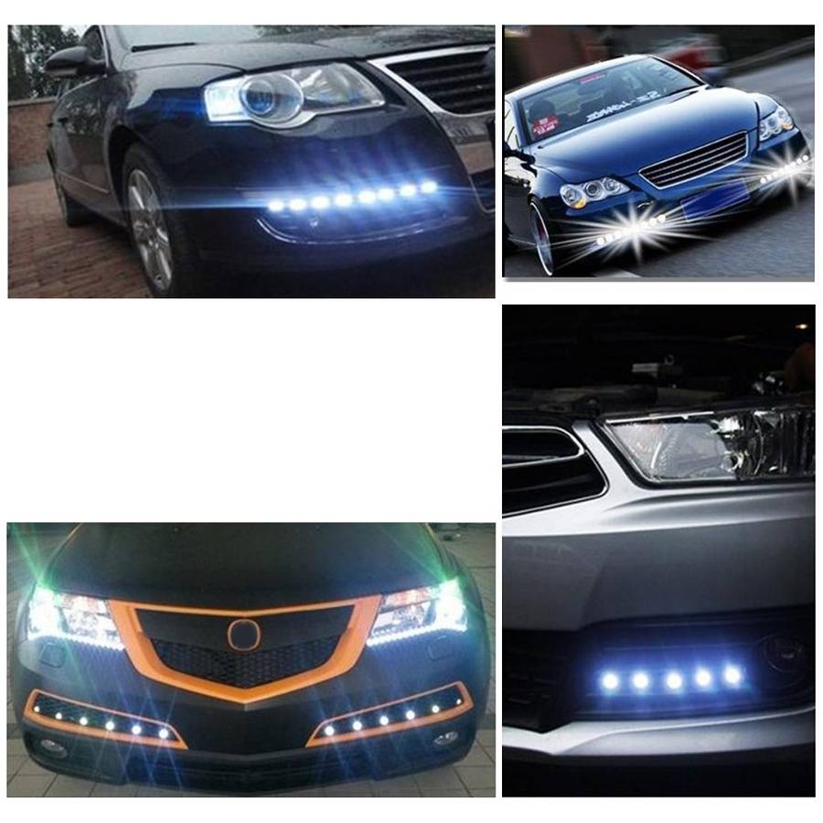 2 PCS 2x 3W 120LM Waterproof Eagle Eye light White LED Light for Vehicles, Cable Lengt ... (Black)
