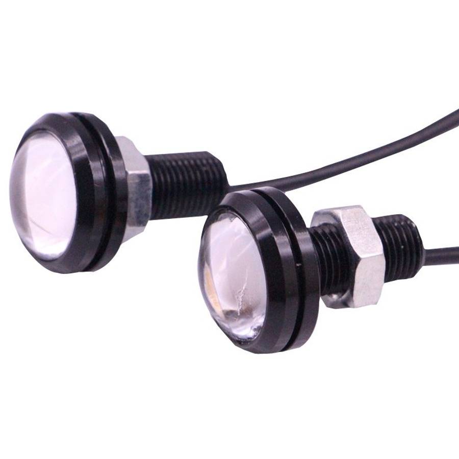 2 PCS 2x 3W 120LM Waterproof Eagle Eye Light Yellow LED Light for Vehicles, Cable Leng ... (Black)