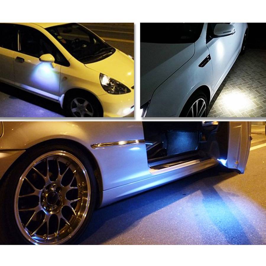 2 PCS 2x 3W 120LM Waterproof Eagle Eye Light Yellow LED Light for Vehicles, Cable Leng ... (Black)