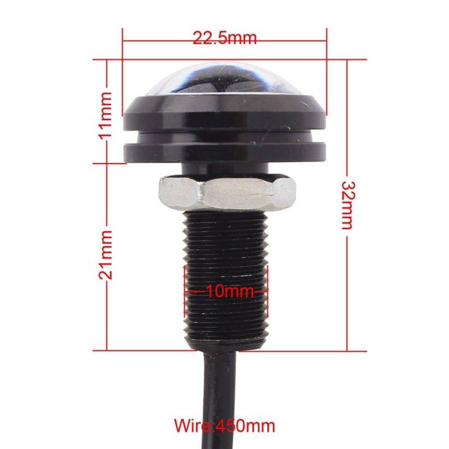 2 PCS 22.5mm 2W 200LM White + Yellow Light 4 LED SMD 5630 Eagle Eye Car Steering Light ... (Black)