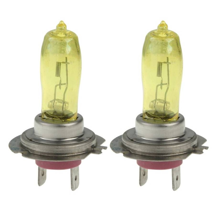 2 X H7 HOD Halogen Bulbs 12V 100W 2400 LM 3500K Yellow Light Headlights