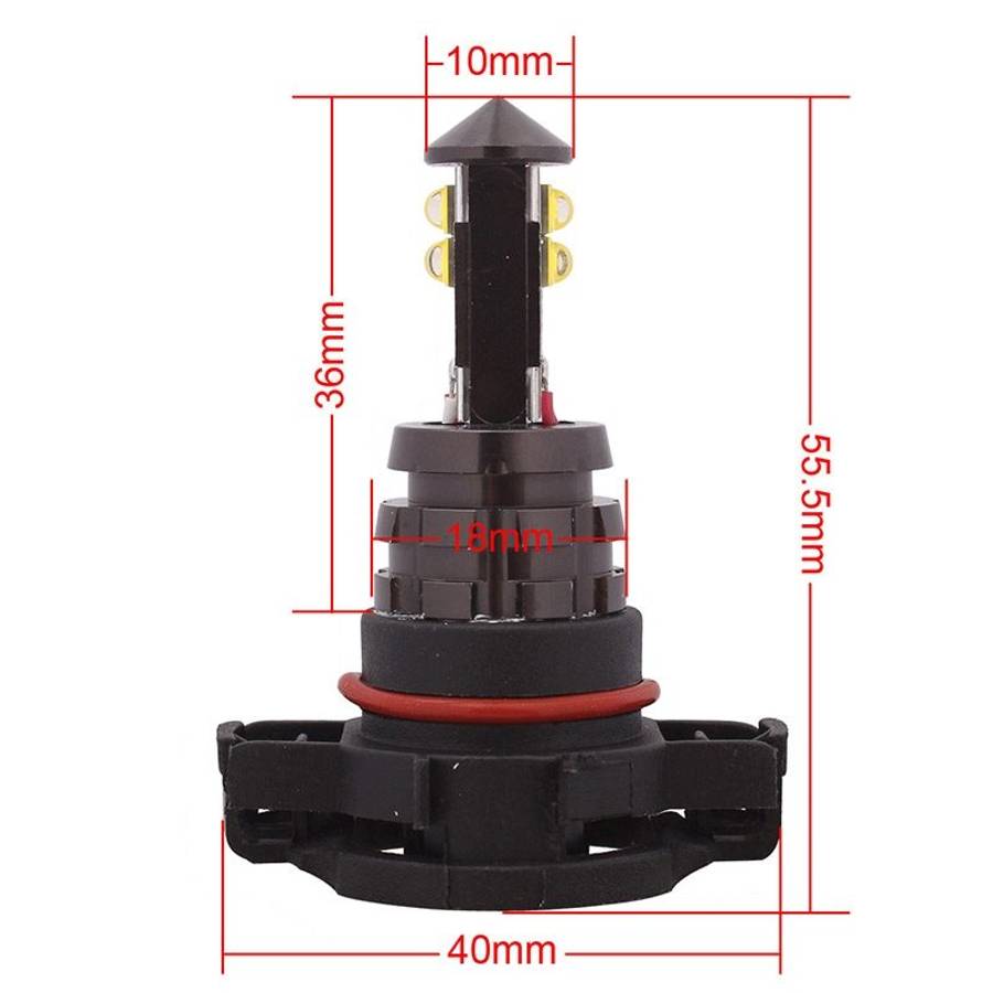 H16 20W 800LM White Light 4 XT-E LED Car Daytime Running Light Fog Light Bulb, DC 12-24V