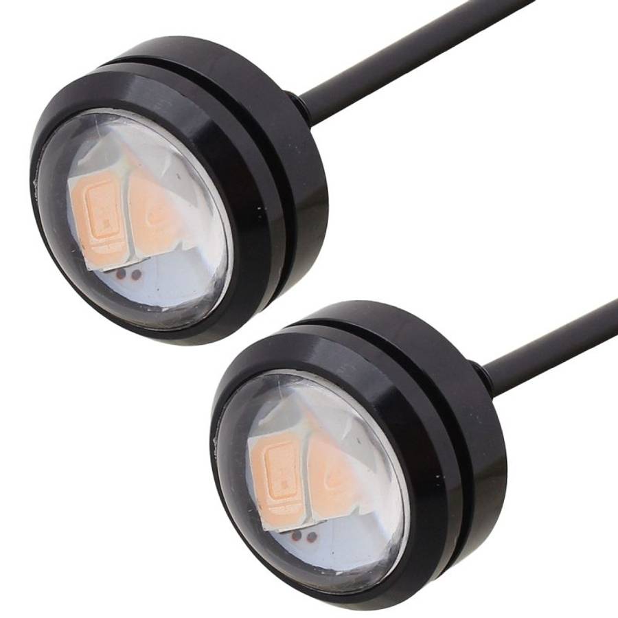 2 PCS 22.5mm 1.5W 150LM Pink Light 3 LED SMD 5630 Spotlight Eagle Eye Light Daytime Running Light