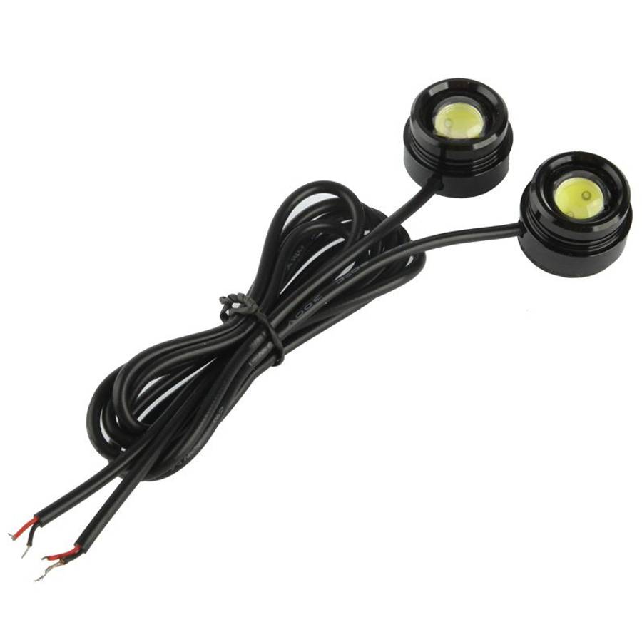 2x 1.5W Waterproof Eagle Eye Light White LED Light for Vehicles, Cable Length: 65cm