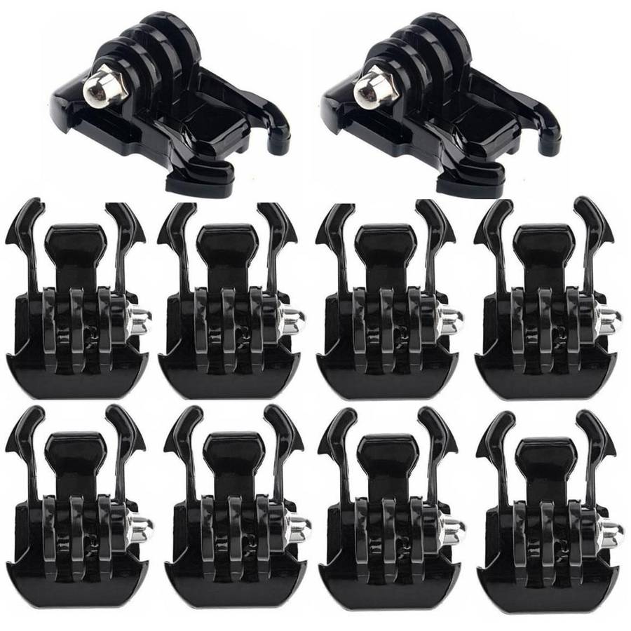10 PCS ST-06 Basic Strap Mount Surface Buckle for GoPro, Insta360, DJI and Other Actio ... (Black)