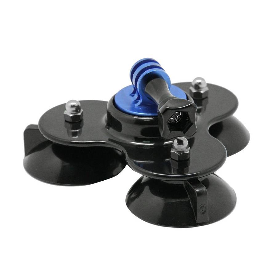 Triangle Direction Suction Cup Mount with Tripod Mount + Handle Screw for GoPro, I ... (Dark Blue)