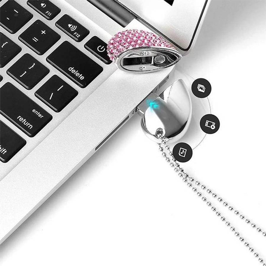 Heart Shaped Diamond Jewelry USB Flash Disk, Special for Valentines Day Gifts (2GB)