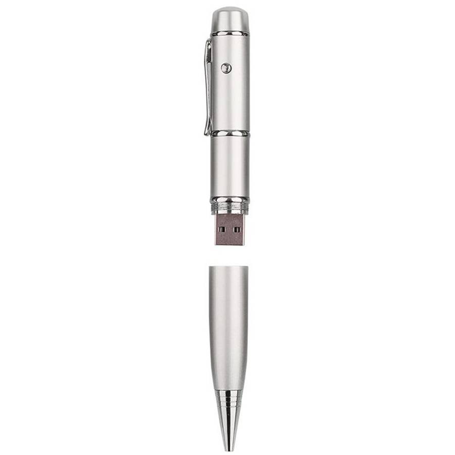 3 in 1 Laser Pen Style USB Flash Disk, Silver (4GB)(Silver)