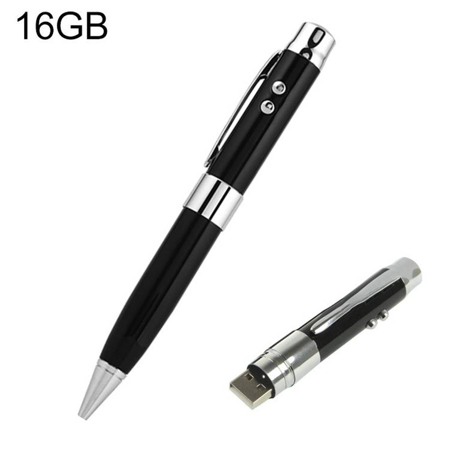 3 in 1 Laser Pen Style USB Flash Disk, Black (16GB)
