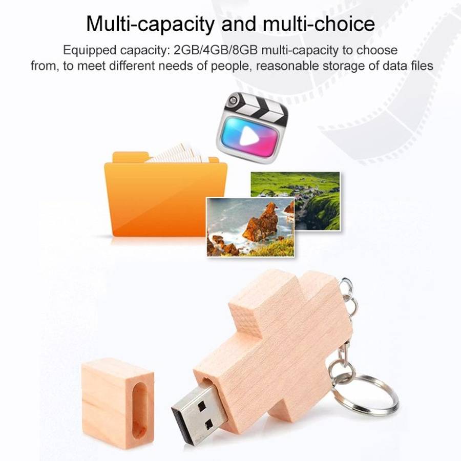 2 GB Wood Cross Style USB Flash Disk